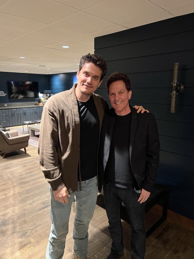 Roger Love with Grammy-winning musician John Mayer.